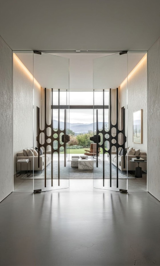 Image 1 of Pannello porta in alluminio pressofuso brutalista, anni '60, stile Paul Evans