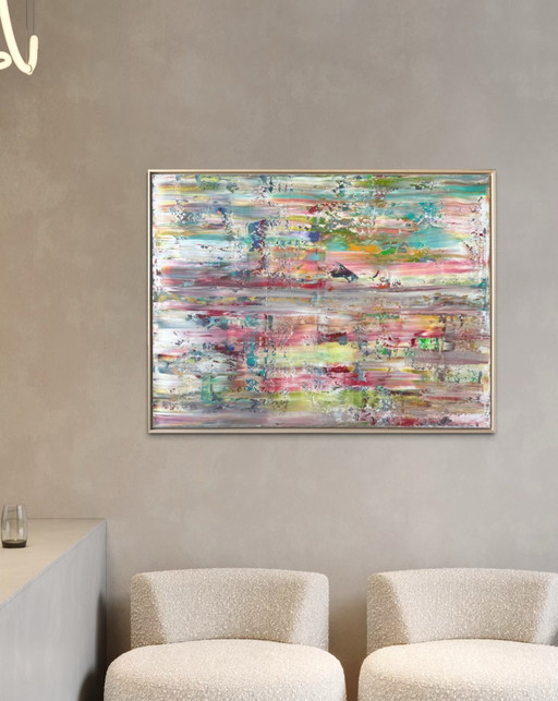 Layers of Color 90x120cm Including Frame – schilderijen tekeningen, Canvas