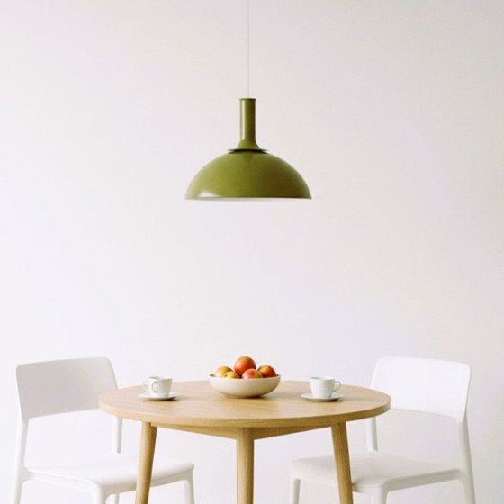 Image 1 of Grande suspension Ballerina en métal vert olive par Sidse Werver Holmegaard