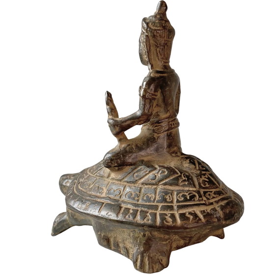 Ensemble de Statues Antiques en Bronze d'Inde du Sud - Vishnu Kurma, Murugan & Ganesha - c. 1900 – Sculptures (photo 4 of 9)