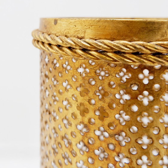 Image 1 of Portaombrelli placcato oro in stile Hollywood Regency di Li Puma, Firenze, Italia, anni '50