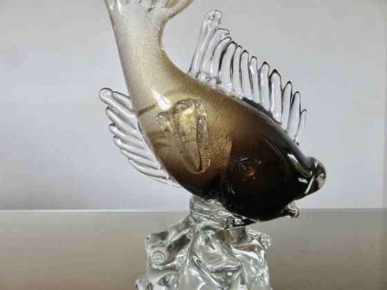 Image 1 of Fisch Murano Skulptur Flavio Poliert, Goldeinschluss, 60er Jahre