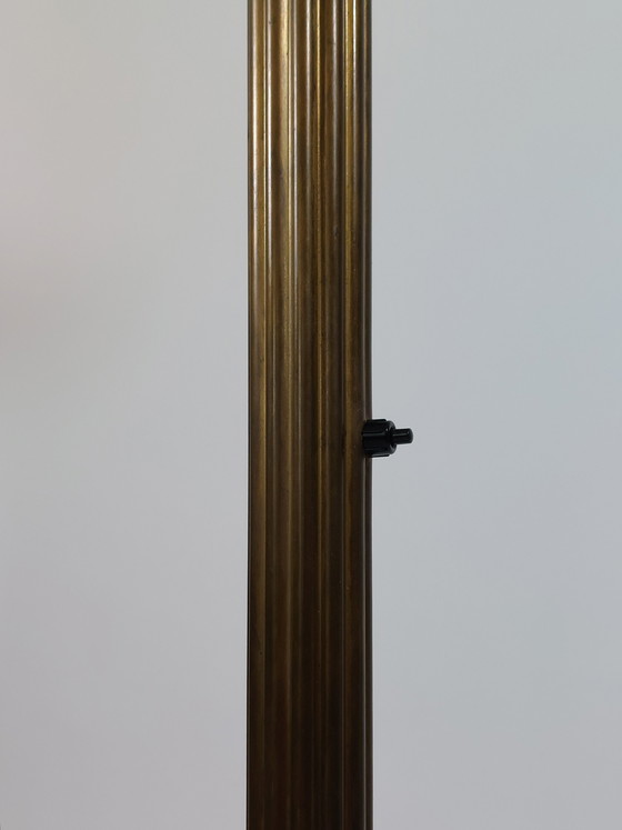 Image 1 of Lampada da terra vintage in ottone, decorazione a colonna