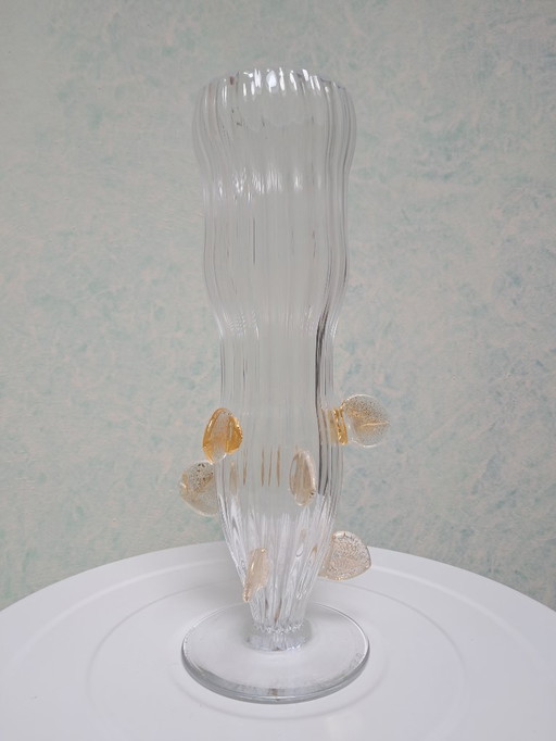 Verre design David Palterer avec feuille d'or incrustée