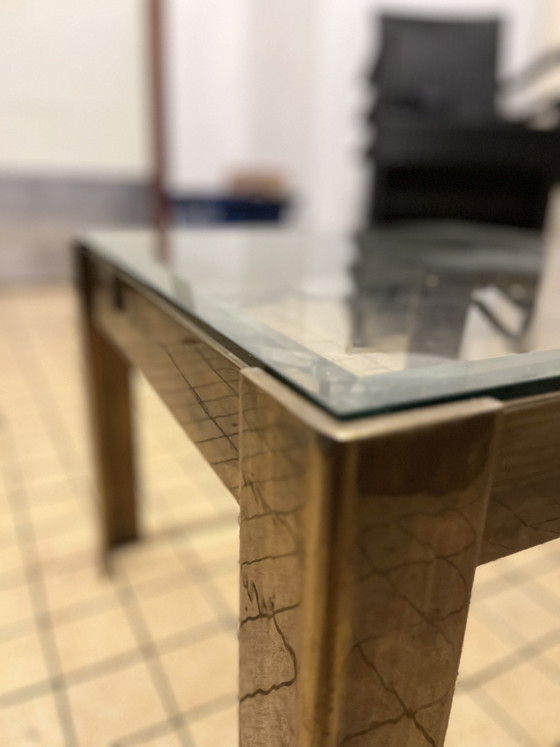 Couchtisch im Art-déco-/Hollywood-Regency-Stil / Messing & Glas – Couchtische, Brass (photo 7 of 10)