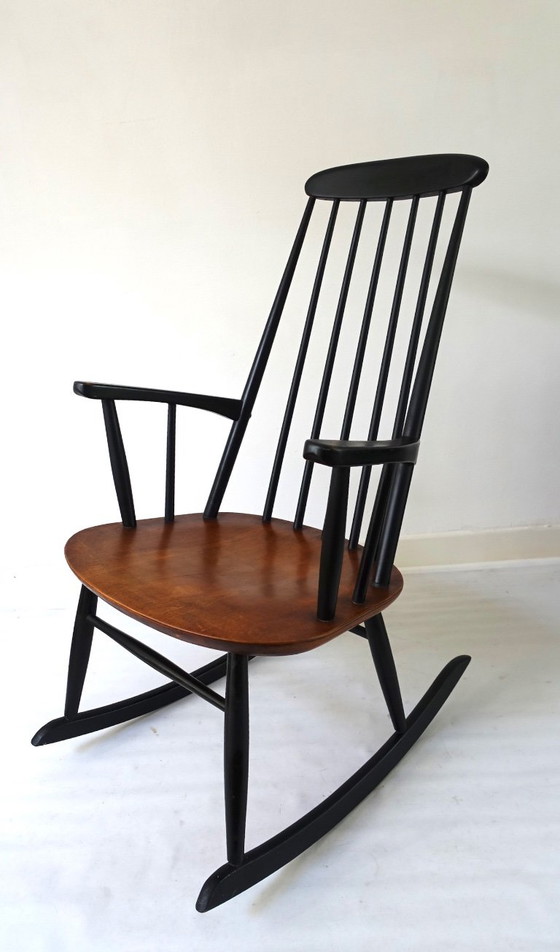 Roland Rainer High Back 1960 Sedia a dondolo IImari Tapiovaara – Hagafors Stolfabrik, Sedie a dondolo, Wood (photo 4 of 16)