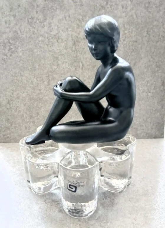 Vintage Gallo Candle holder / pedestal / rechaud Fire and Ice – Glass (photo 6 of 7)