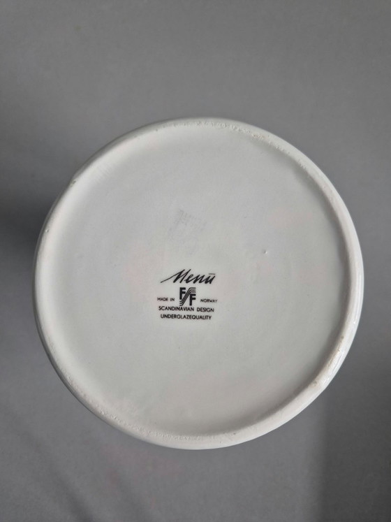 Brocca Vintage Figgjo Flint Menu, Hermann Bongard, Anni '60, Servizi da tavola, Ceramica, Blu (foto 4 di 6)
