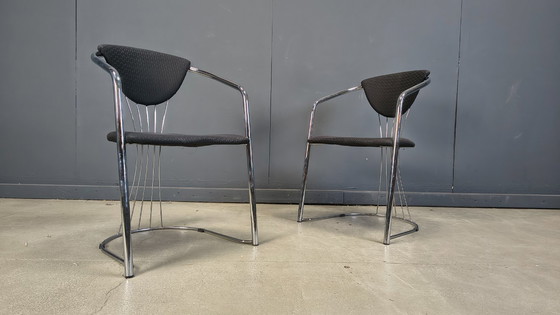 Image 1 of Vintage chrome dining chairs by Effezeta, 1970s - set of 4