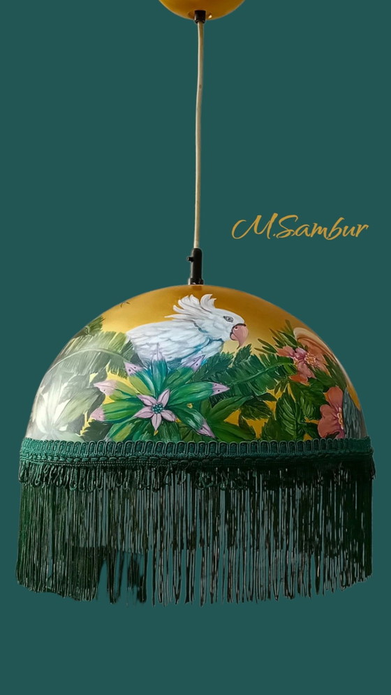 Image 1 of Lamp met franje.Italië.vintage