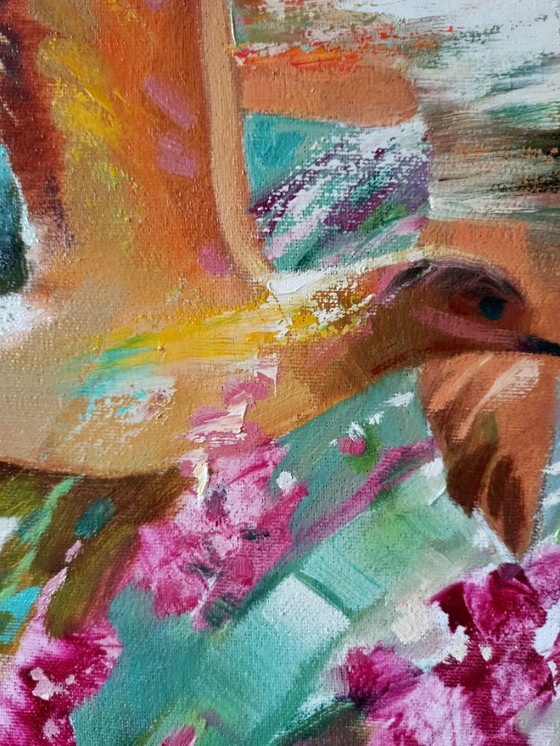 Original Oil Painting Abstract Expressionism Nature Birds – Paintings & Drawings, Canvas (photo 7 of 10)