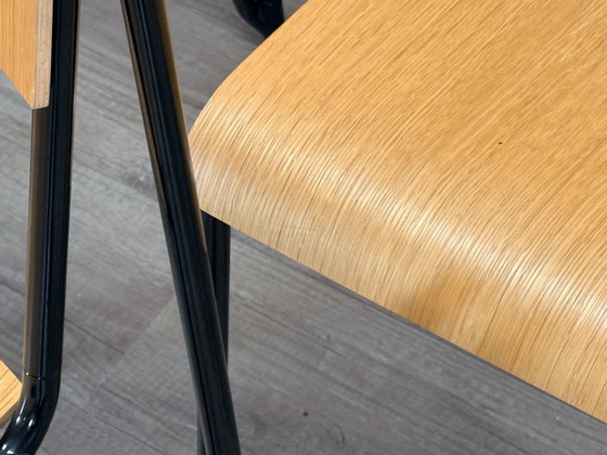 HAY Petit Standard Set van 6 - Hout/Zwart | Daniel Rybakken, Eetkamerstoelen, Metaal, Beige (foto 13 van 15)