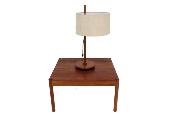 Image 1 of as new! DOMUS Danish Mid - Century eccentric Teak Table Lamp, Vintage Table Lamp with adjustable Lampshade