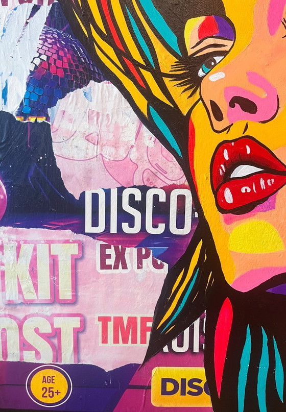 Image 1 of Elektrische Muse – Pop-Art-Gemälde 103 x 83