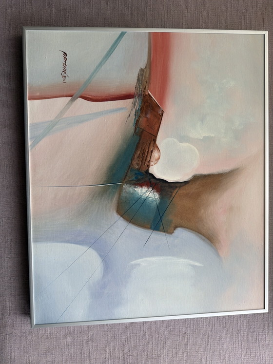Peinture à l'Huile Abstraite Originale de Patricia Larsen (60x50 Cm) – Objets d'art, Canvas, Aluminium (photo 4 of 6)