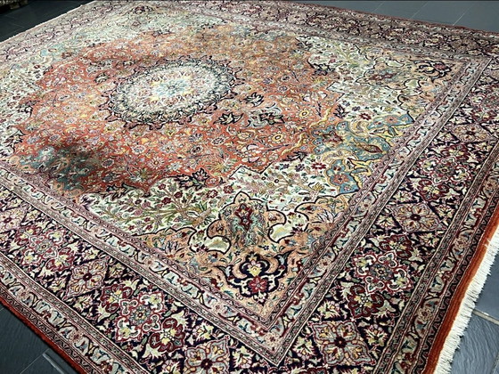 Image 1 of Tappeto persiano antico XXL 4x3m annodato a mano autentico tappeto orientale SAROUGH