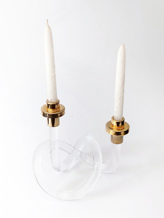 Candlestick Set & Clock Dorothy C. Thorpe – Elaine Bscheider voor Dorothy C. Thorpe, Candle holders, Brass (photo 11 of 18)