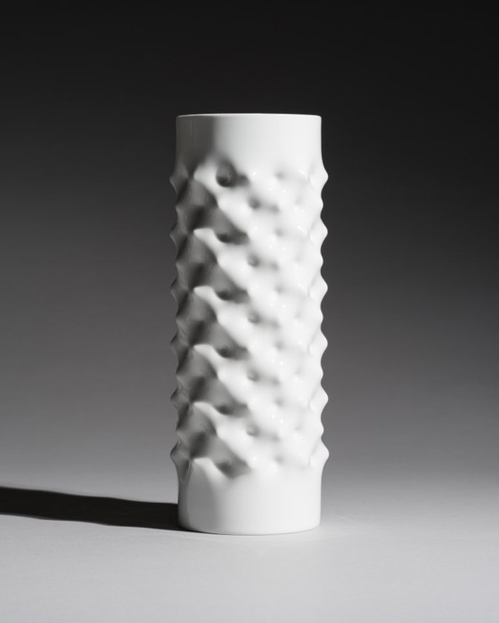 Image 1 of Rosenthal Studio-Line “Vibrations” Vase Duo Dieter Mankau White & Silver