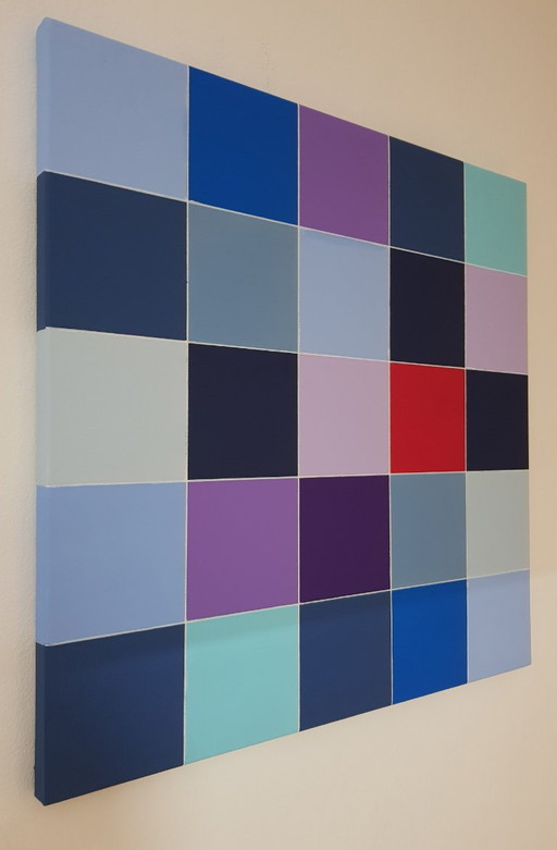 Modern abstract art - paintings: 20241010 - Blue Notes – schilderijen tekeningen, Canvas (photo 2 of 7)