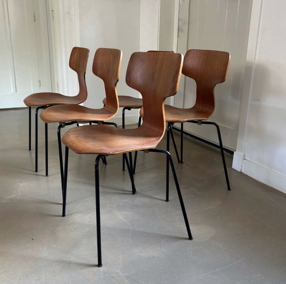 Image 1 of Set di 5 sedie ‘Hammer’, design di Arne Jacobsen per Fritz Hansen, Danimarca, 1969