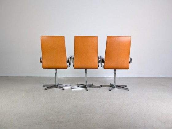 Image 1 of Original 3-piece set of Fritz Hansen Oxford Arne Jacobsen office chairs