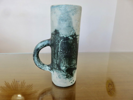 Image 1 of Taza de cerámica de Jacques Blin, parte de un servicio de naranjada, Francia, 1950.