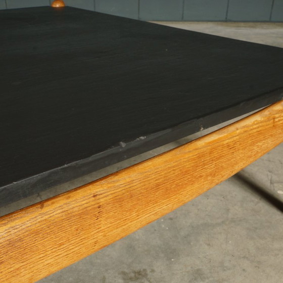 Vintage Oak Coffee Table – Carl Straub – 1960s – Wood, Ceramic (photo 8 of 8)