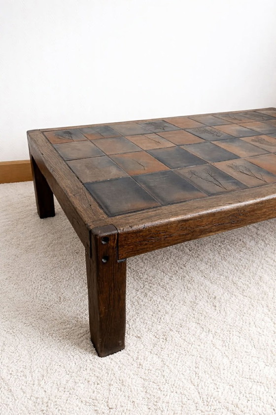 Image 1 of Terracotta herbarium coffee table in the Garnier style, circa 1960