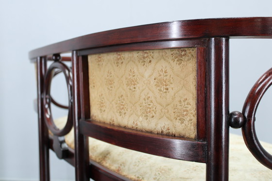 Image 1 of Josef Hoffmann Variation of Art Nouveau "Fledermaus" Sofa by Fischel