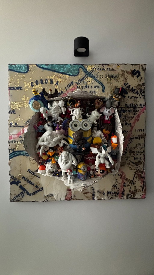 Bram Reijnders schilderij Behind the scenes B70 cm- H70cm