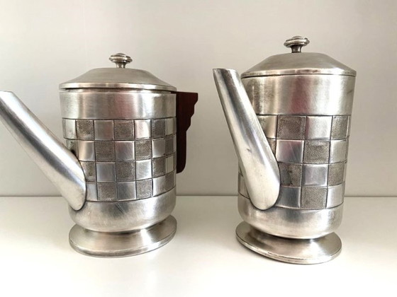 Image 1 of Tea & Coffee Service Pieces Silverware Silver Plated Metal Art Deco Hallmarked A.S.
