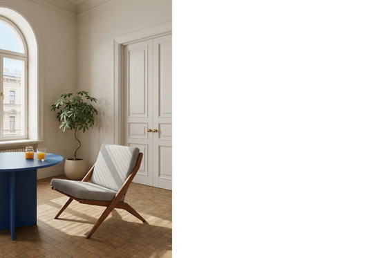 Image 1 of Chaises ciseaux suédoises vintage du milieu du XXe siècle, par Folke Ohlsson pour Bodafors, lot de 2, années 1960