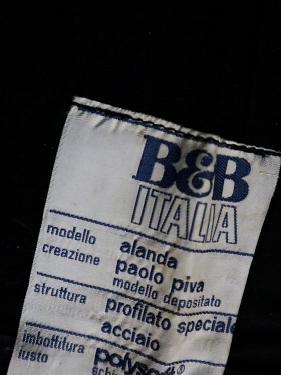 Canapé vintage Alanda Paolo Piva B&B Italia, années 80, Canapés 2 places, Cuir, Métal, Noir, Modern (photo 9 sur 10)