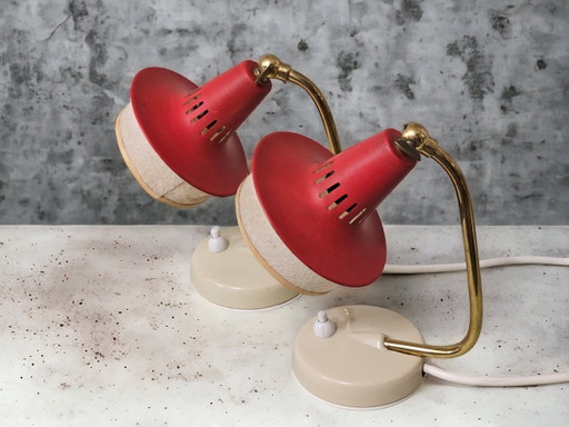 Pair of bedside lamps / table lamps, 1950s