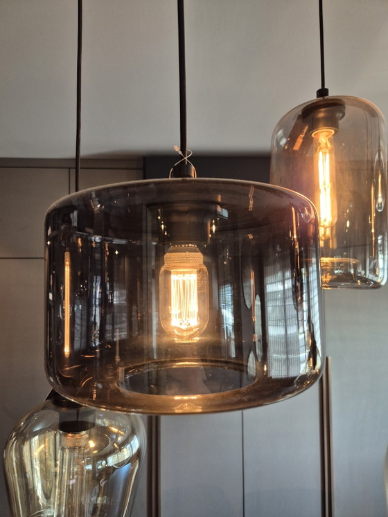 By Eve mix glass pendant lights on ceiling plate 9 pieces – Pendant lamps, Wood (photo 11 of 13)