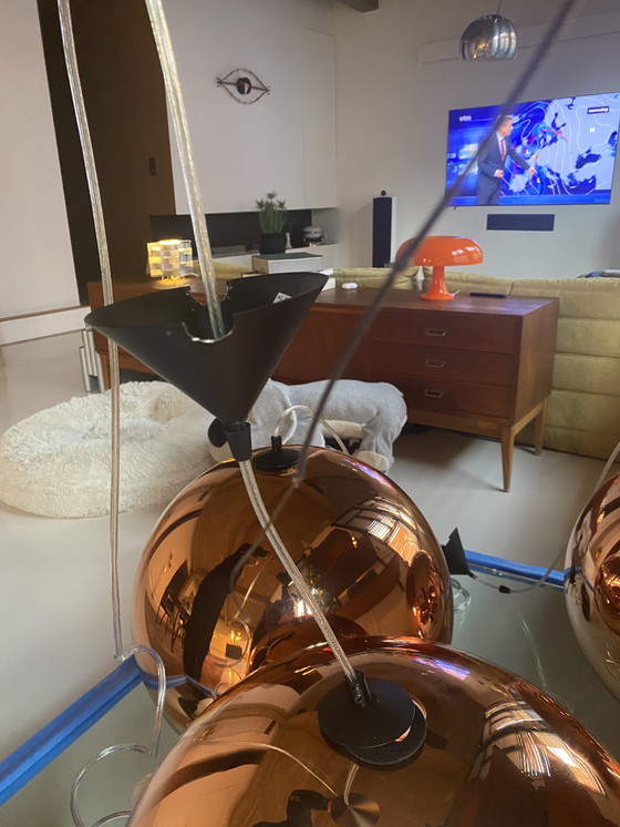 Image 1 of 3 lámparas colgantes con pantalla de cobre Tom Dixon
