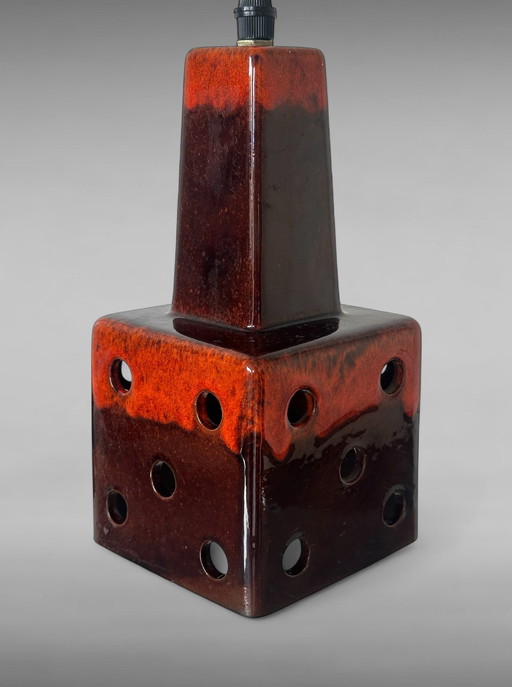 Vintage space age hanglamp retro oranje lava keramiek