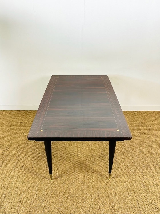 Image 1 of Art Deco eettafel van Macassar ebbenhout, 1940