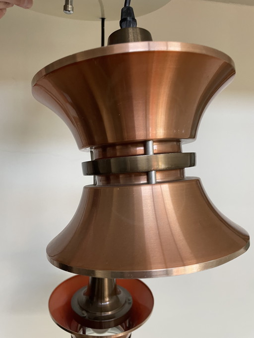 Lampe Lakro avec 3 cylindres cuivrés