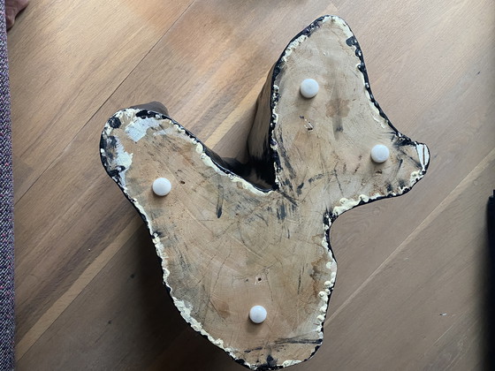 Image 1 of Side table made of a tree trunk with caps