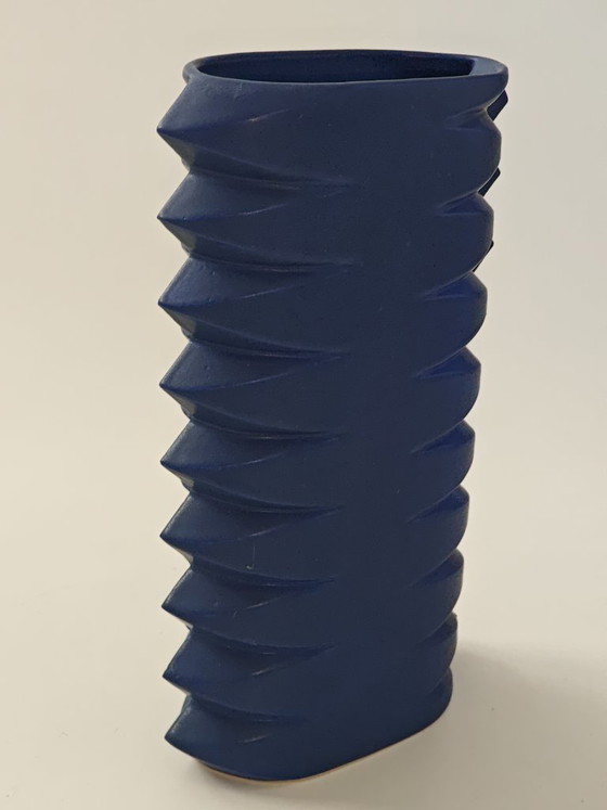Jan Van Der Vaart – Vase en céramique bleue – Design hollandais – Vintage – Ceramic (photo 12 of 12)