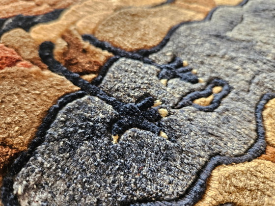 Handgeknoopt zijden vloerkleed met kraanvogelmotief, China, jaren 50 – Vloerkleden en tapijten, Silk (photo 13 of 18)