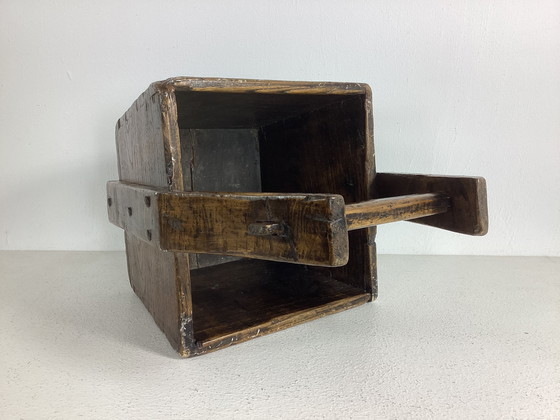 Image 1 of Vintage jaren dertig houten rijst mand kist 