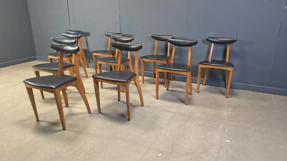 Image 1 of Mid century belgian dining chairs, set of 10, 1960s