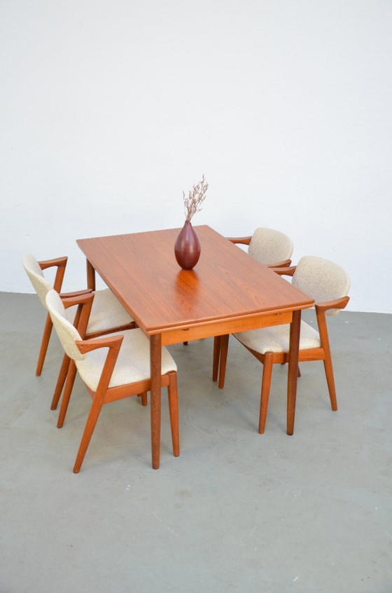 Image 1 of Vintage dining table, kitchen table, teak, mid-century, 60s/70s, extendable, retro