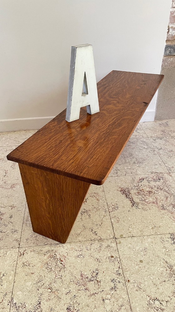 Image 1 of Geometrische wandplank massief eiken VINTAGE