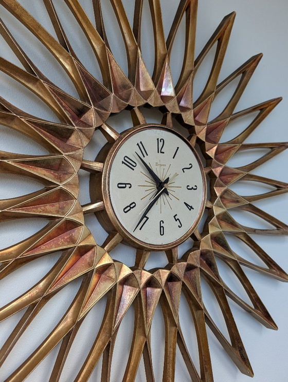 Syroco mid century modern sunburst clock – Klokken, Kunststof (photo 2 of 9)