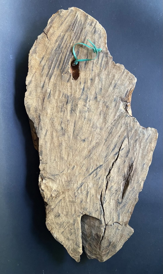 Image 1 of Organic Brutalist Wooden Wall Sculpture – Hand Carved Art Piece