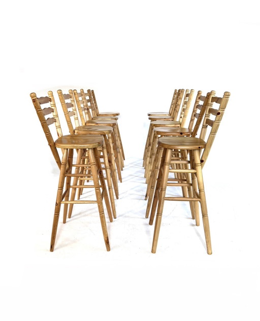 10x vintage Brutalist bar stool '60s