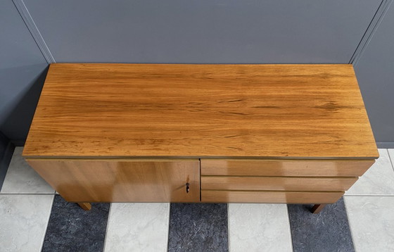 Image 1 of wood sideboard 3 drawers 1 door 1970s